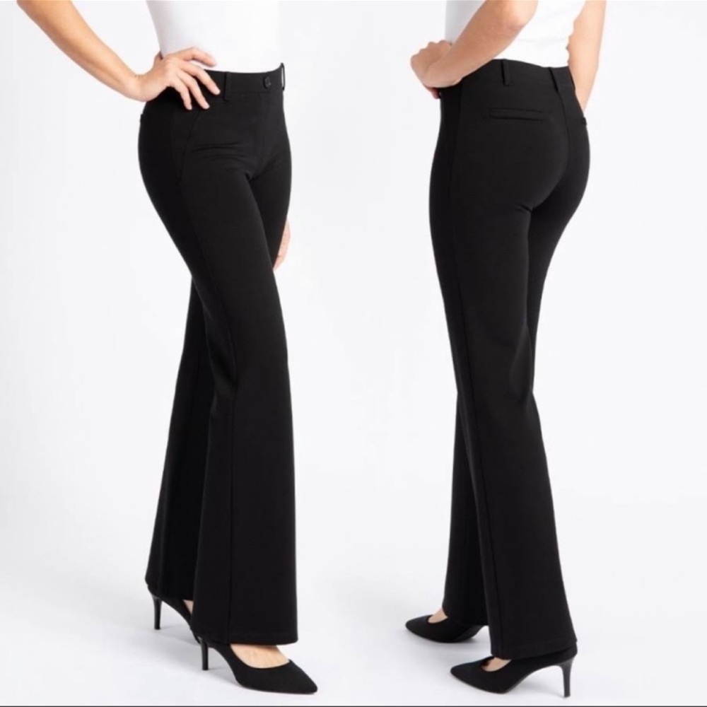 Betabrand Bootcut Classic Dress Pant Yoga Pant in Black Size Medium Petite